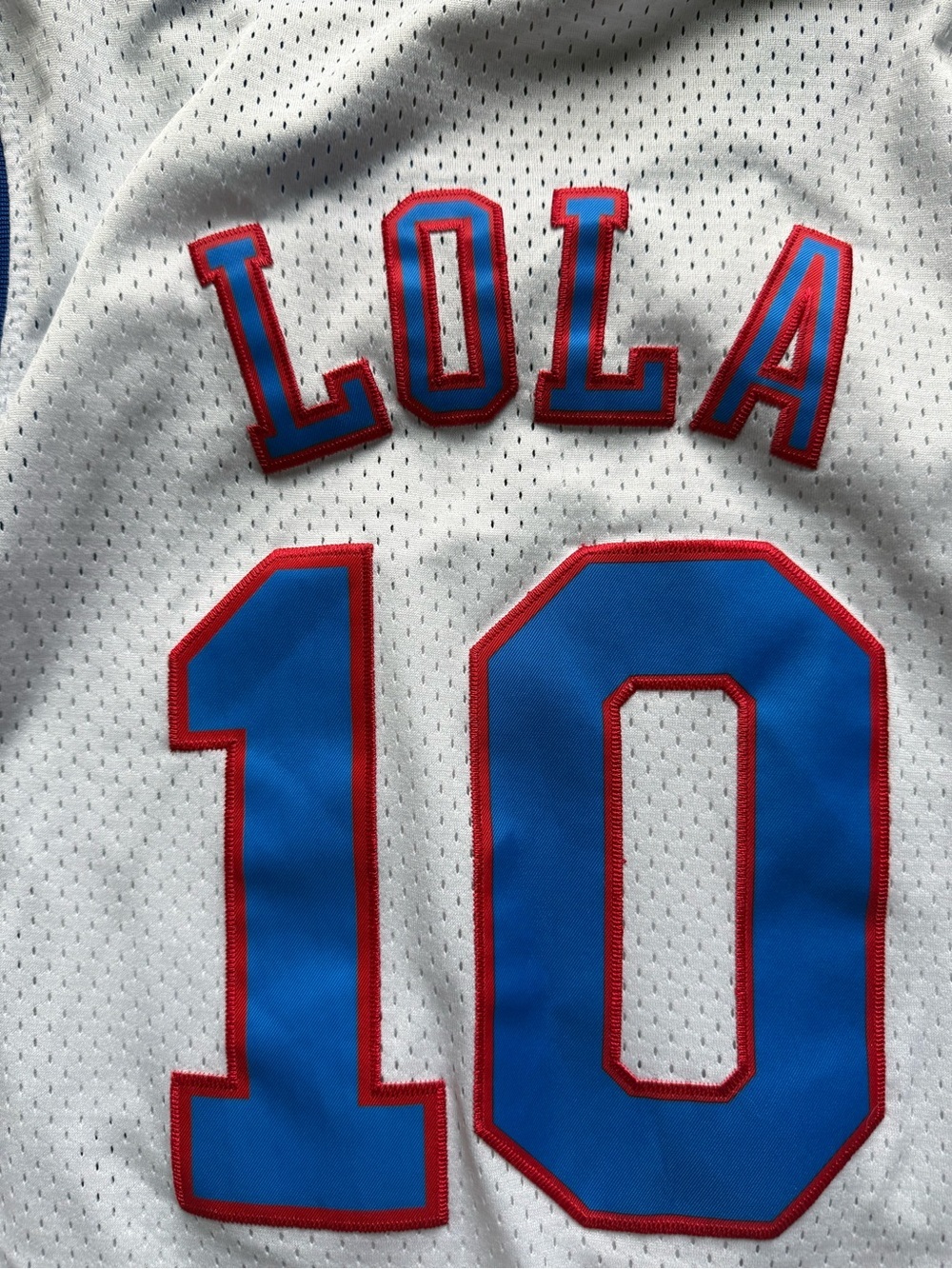 Tune Squad women’s Lola Basketball Jersey - Blue & Red Logo - Picture 6 of 6